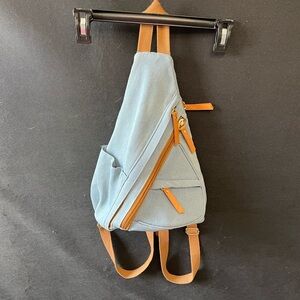 Antik Kraft Blue and Tan Backpack